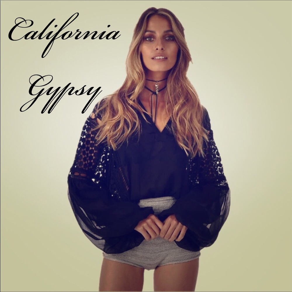 RESTOCKING🎉Bohemian festival gypsy crochet blouse - Picture 1 of 6